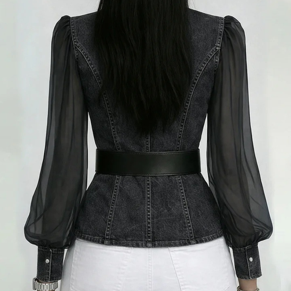 Women's denim dea detail view — versatile — Dea Medina Summer Top for every occasion — Sonverdano