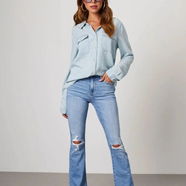 Aria Denim Button-Up