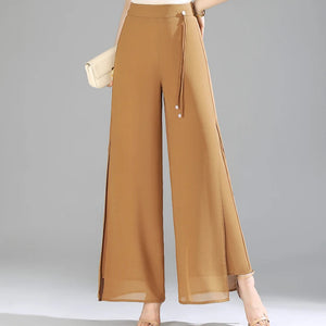 Olivia Chiffon Wide-Leg Pants