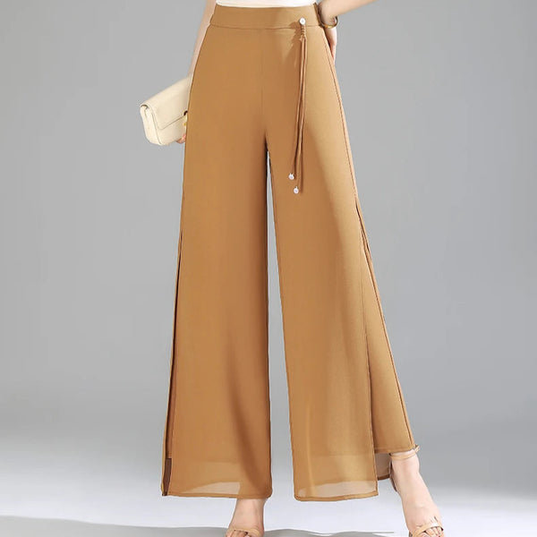 Olivia Chiffon Wide-Leg Pants