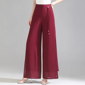 Olivia Chiffon Wide-Leg Pants