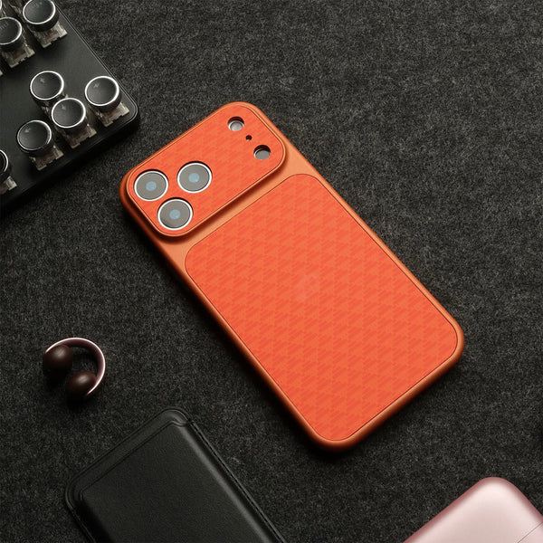 Unisex gray geometric phone case detail view 11 — protective — Carbon MagSafe iPhone Case — Sonverdano