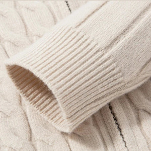 Zack Cable-Knit Wool Cardigan