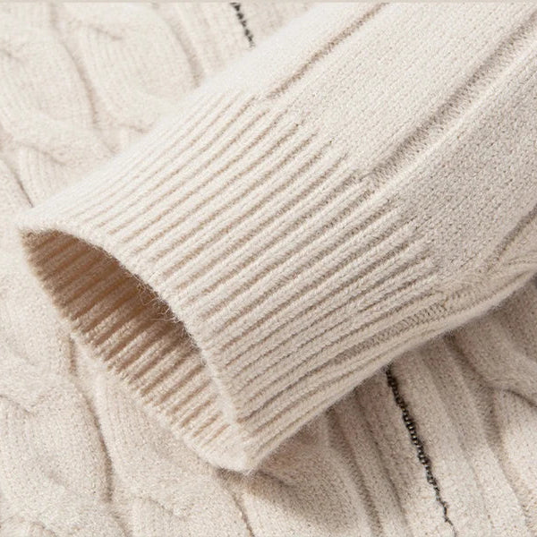 Zack Cable-Knit Wool Cardigan