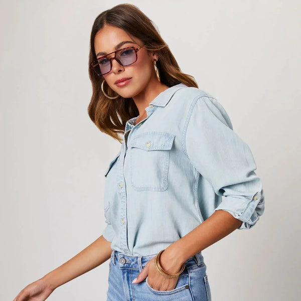 Aria Denim Button-Up