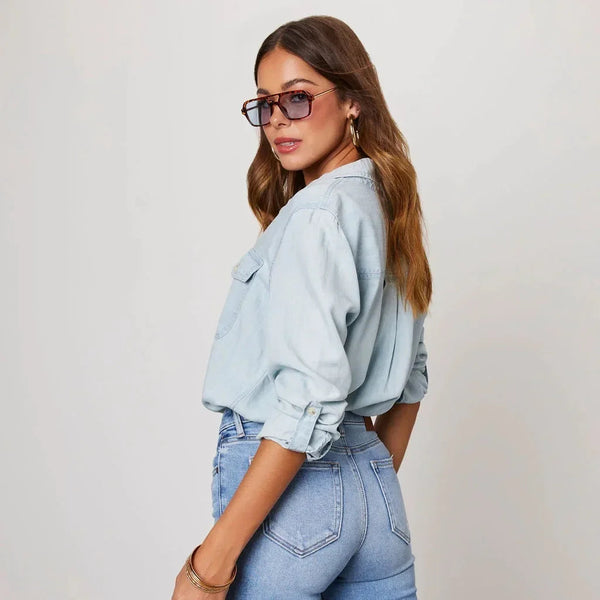 Aria Denim Button-Up