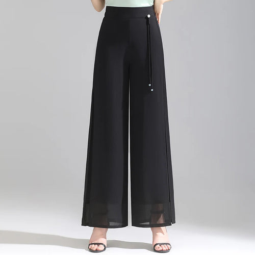 Olivia Chiffon Wide-Leg Pants