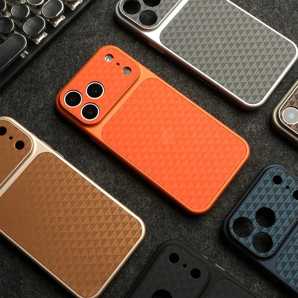 Unisex gray geometric phone case close-up 4 — protective — Carbon MagSafe iPhone Case — Sonverdano