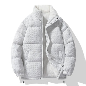White puffer jacket on a white background
