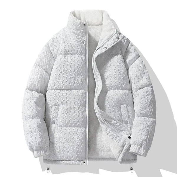 White puffer jacket on a white background