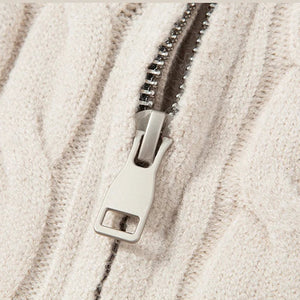 Zack Cable-Knit Wool Cardigan
