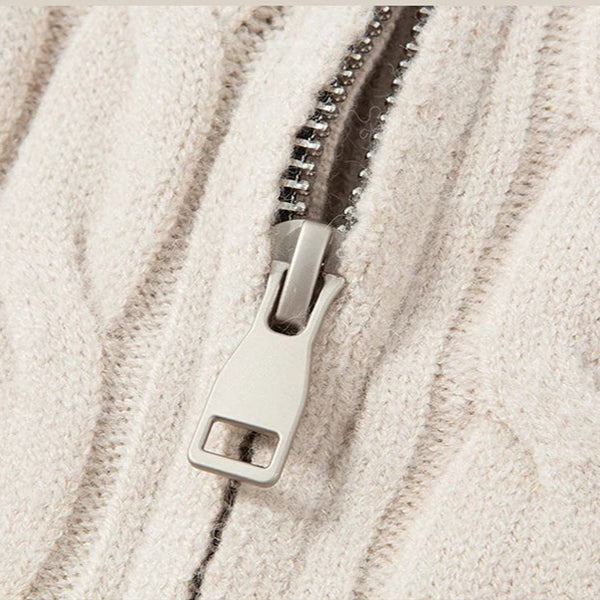 Zack Cable-Knit Wool Cardigan