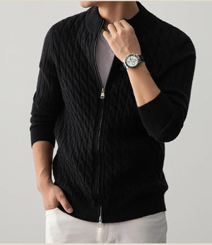 Zack Cable-Knit Wool Cardigan