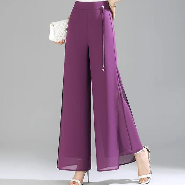 Olivia Chiffon Wide-Leg Pants