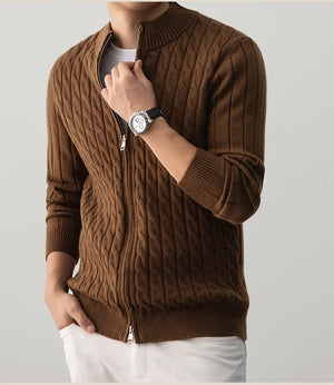 Zack Cable-Knit Wool Cardigan