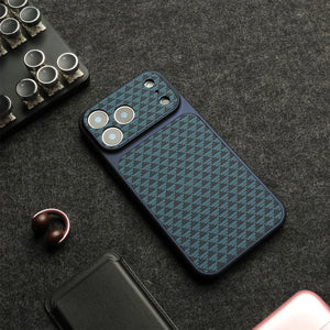 Unisex navy geometric phone case color detail — protective — Carbon MagSafe iPhone Case — Sonverdano
