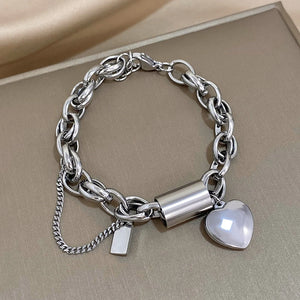 Heart Lock Charm Bracelet