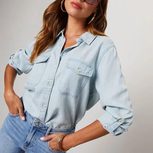 Aria Denim Button-Up