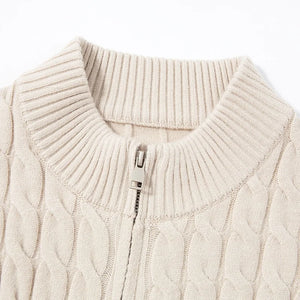 Zack Cable-Knit Wool Cardigan