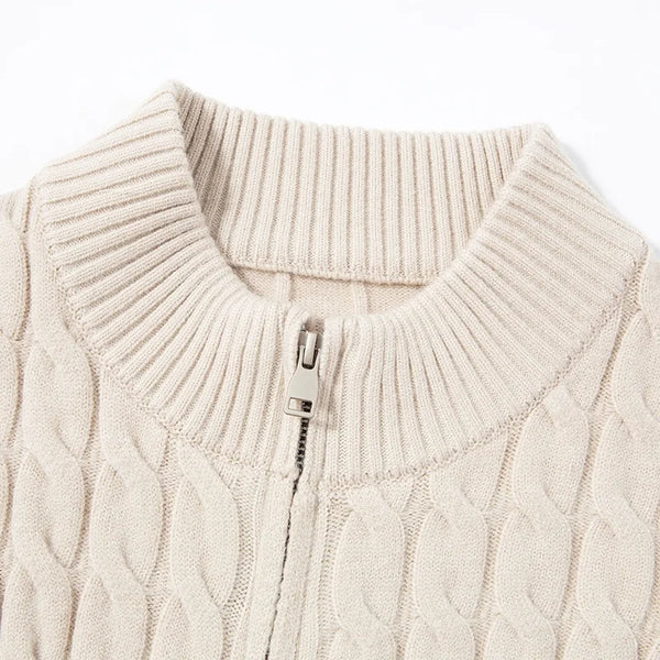 Zack Cable-Knit Wool Cardigan