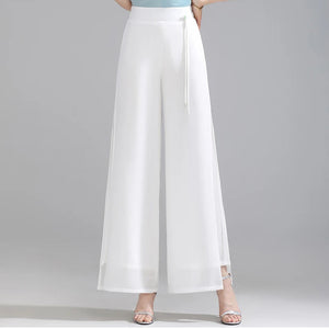 Olivia Chiffon Wide-Leg Pants