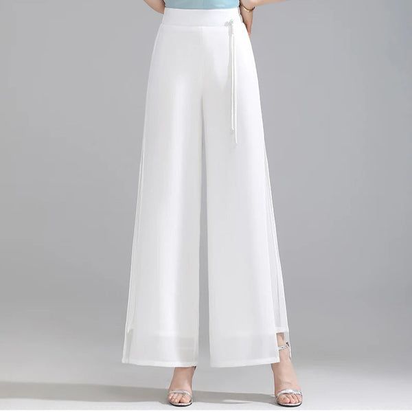 Olivia Chiffon Wide-Leg Pants