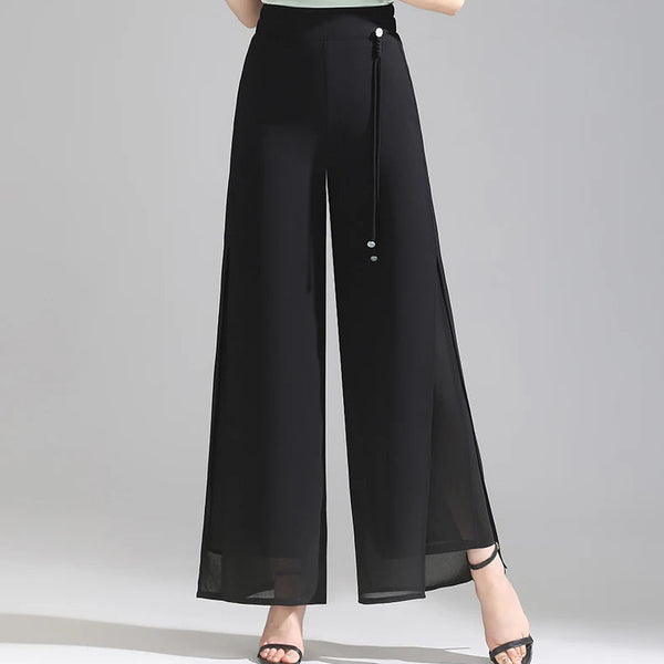 Olivia Chiffon Wide-Leg Pants
