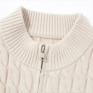 Zack Cable-Knit Wool Cardigan