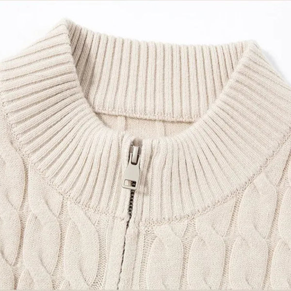 Zack Cable-Knit Wool Cardigan