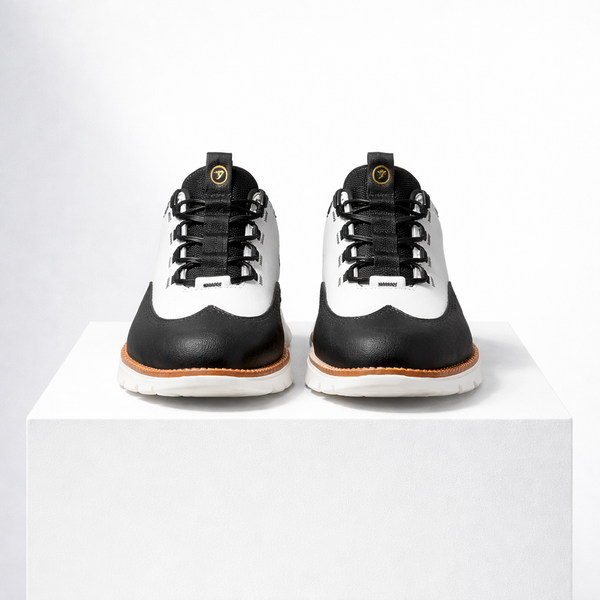 Men's Black shoe with leather — everyday footwear