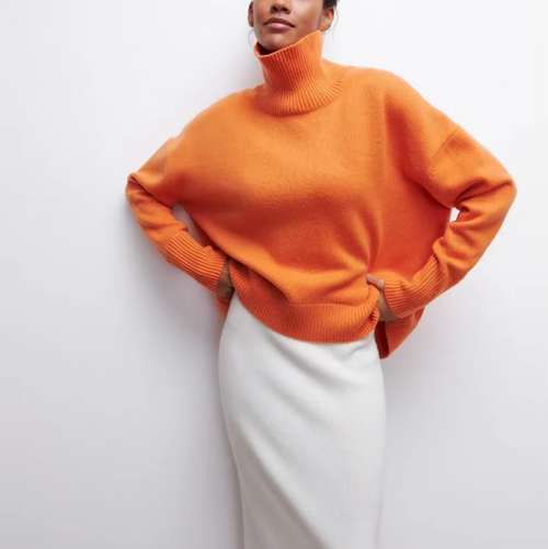 Women's knit sweater front view 1 — cozy for every occasion — Mali Turtleneck Sweater — Sonverdano