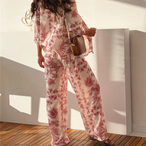 Women's gabby detail view — versatile — Gabby Azulejo Relaxed 2-Piece Set — Sonverdano