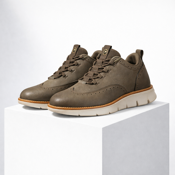 Men's Black shoe with leather — everyday footwear