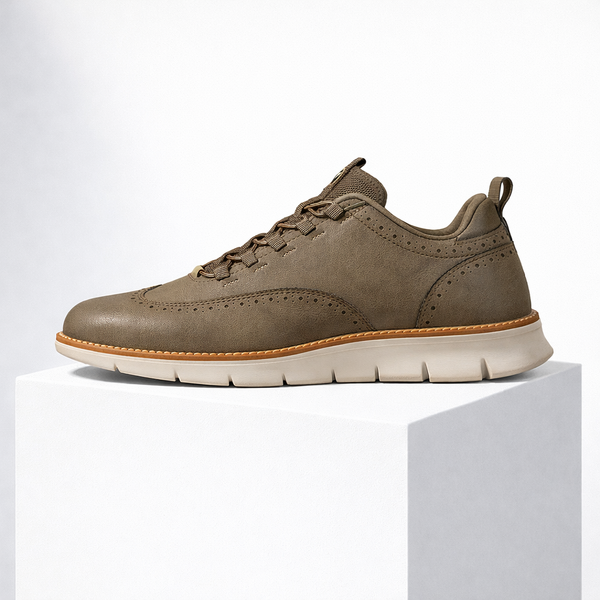 Men's Black shoe with leather — everyday footwear