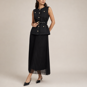 Women's chiffon dress alternate angle — chic — Cosette 2 Piece Set for every occasion — Sonverdano