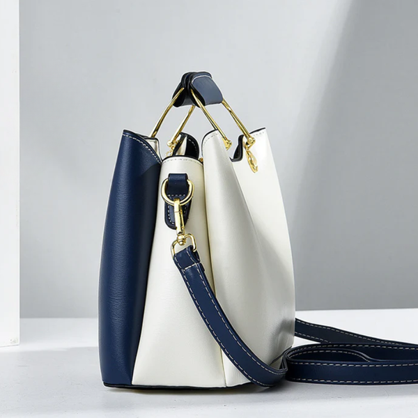 Women's black leather handbag styled look — everyday — Janenovo Butterfly Handbag — Sonverdano