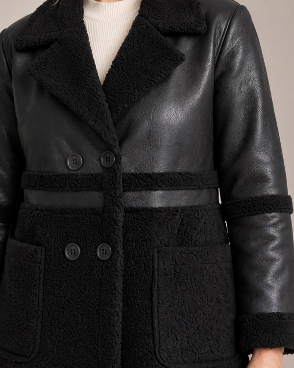 Women's jacket back view — outerwear — Shanna Sherpa Coat for every occasion — Sonverdano